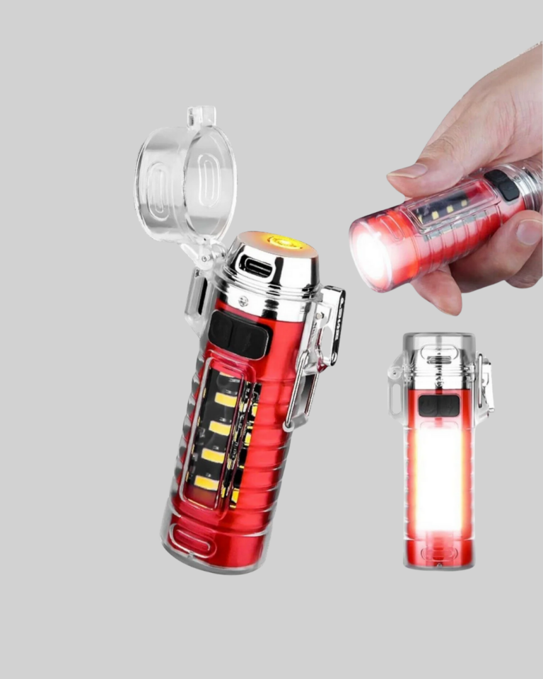 USB Şarjlı Rüzgar Geçirmez Elektrikli Çakmak El Fenerli - Lisinya