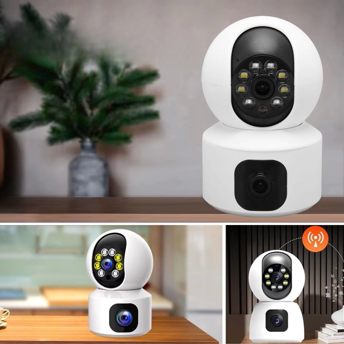 YoSee Çift Lens WiFi Güvenlik Kamerası Gece Görüşlü Kablosuz IP Kamera