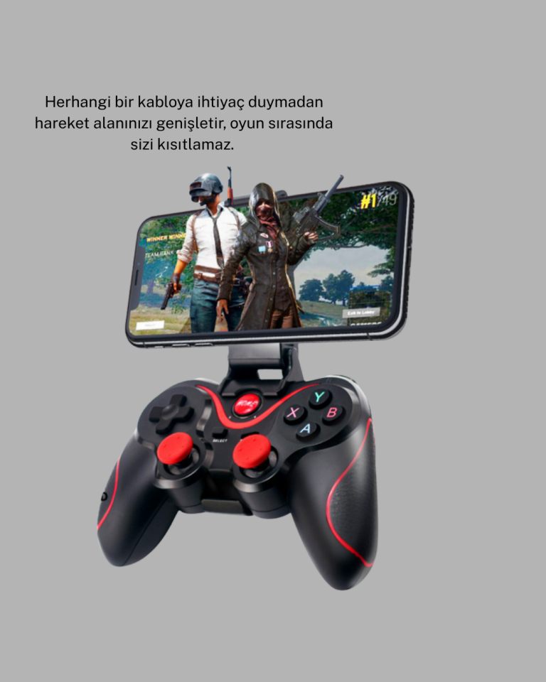 Kablosuz Bluetooth Oyun Kolu Mobil TV PC Uyumlu Ergonomik Tasarım - Lisinya