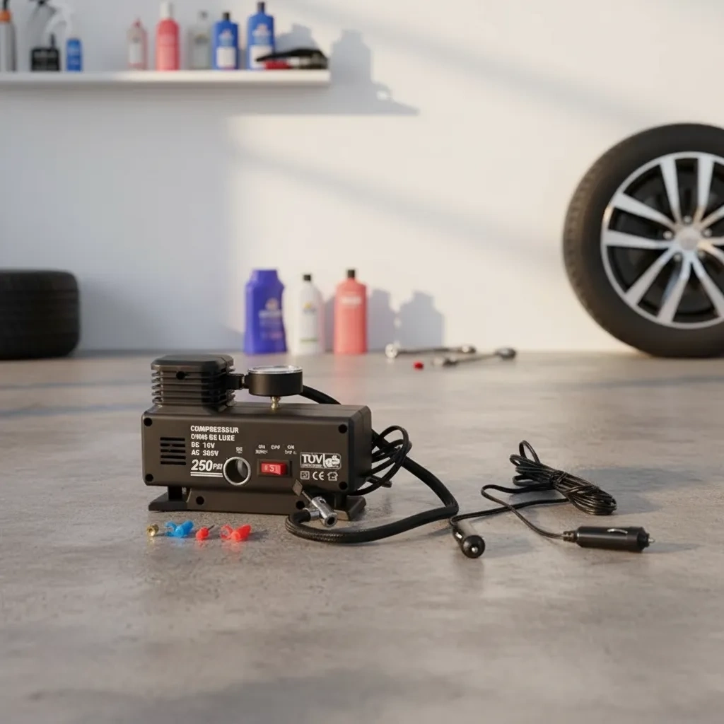 250 PSI Oto Hava Kompresörü - 220V ve 12V Uyumlu Yol Yardım Lastik Şişirme Pompası ( Lisinya )