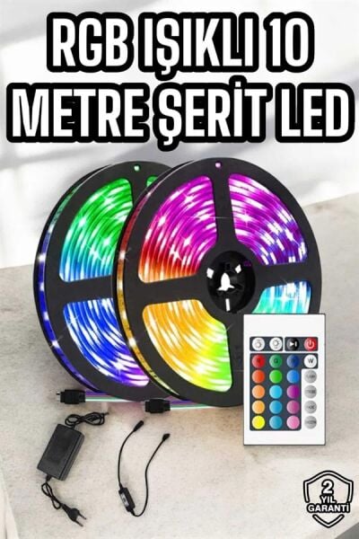 RGB Işıklı 10Metre Şerit Led Kumandalı Yeni Nesil - Lisinya