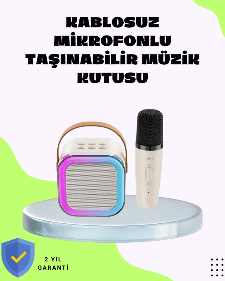 Taşınabilir Karaoke Mikrofon Seti Bluetooth Hoparlörlü - Lisinya