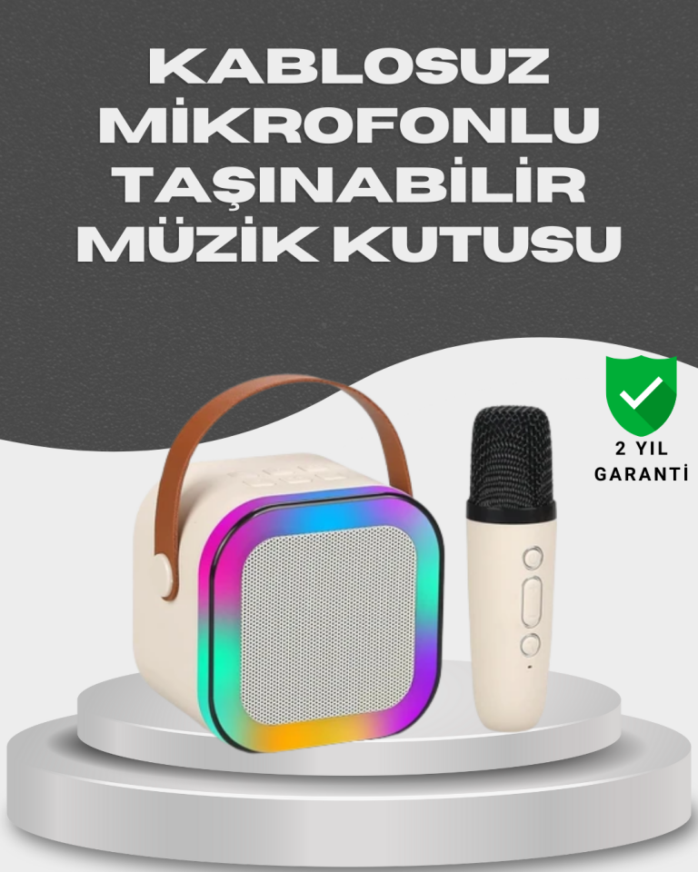 Kablosuz Karaoke Mikrofon Hoparlör Seti Güçlü Ses Çıkışı - Lisinya