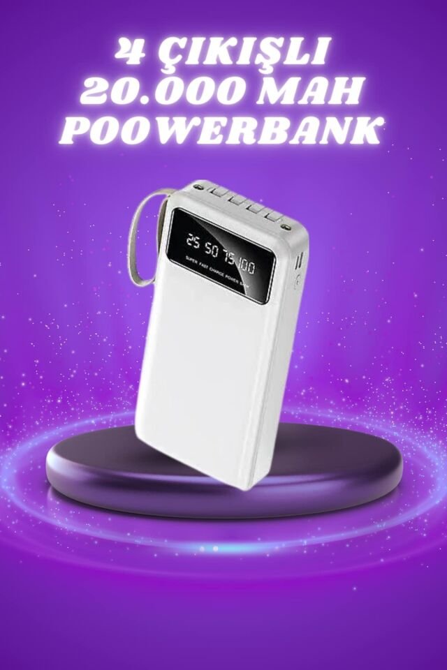 Powerbank Şarj Cihazı 4 Çıkışlı 20.000 MAH Powerbank Taşınabilir Çoklu Giriş - Lisinya