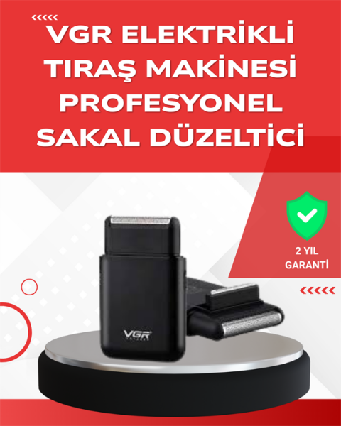 ABS Gövdeli Süper İnce Elektrikli Sakal Kesici – 45 dk Kablosuz Kullanım, Yanak Makası Dahil