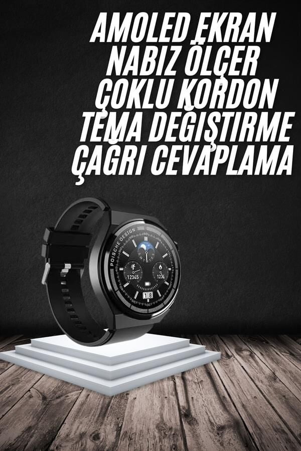 En Çok Tercih Edilen Akıllı Saat Amoled Ekran Nabız Sensörü GPS Uyumlu Adımsayar - Lisinya