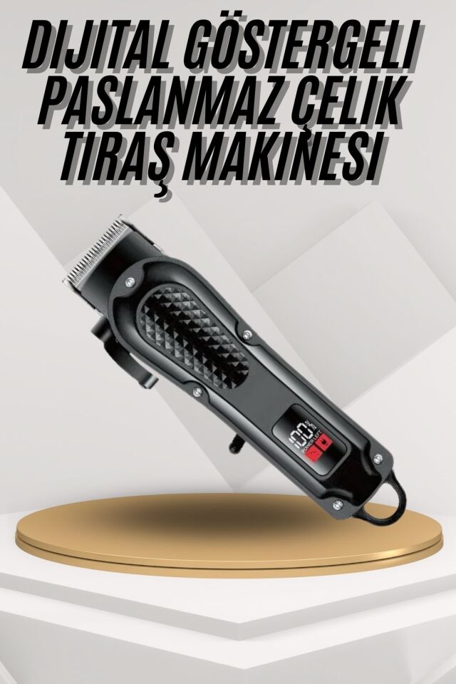 Dijital Profesyonel Kablosuz Saç Sakal Tıraş Makinası Sessiz Paslanmaz Çelik - Lisinya