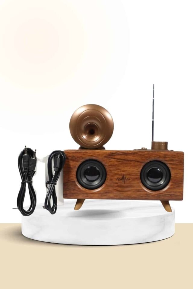 YamanHobi Nostaljik Ahşap Bluetooth Radyo FM AM SW SD Kart AUX Kahverengi