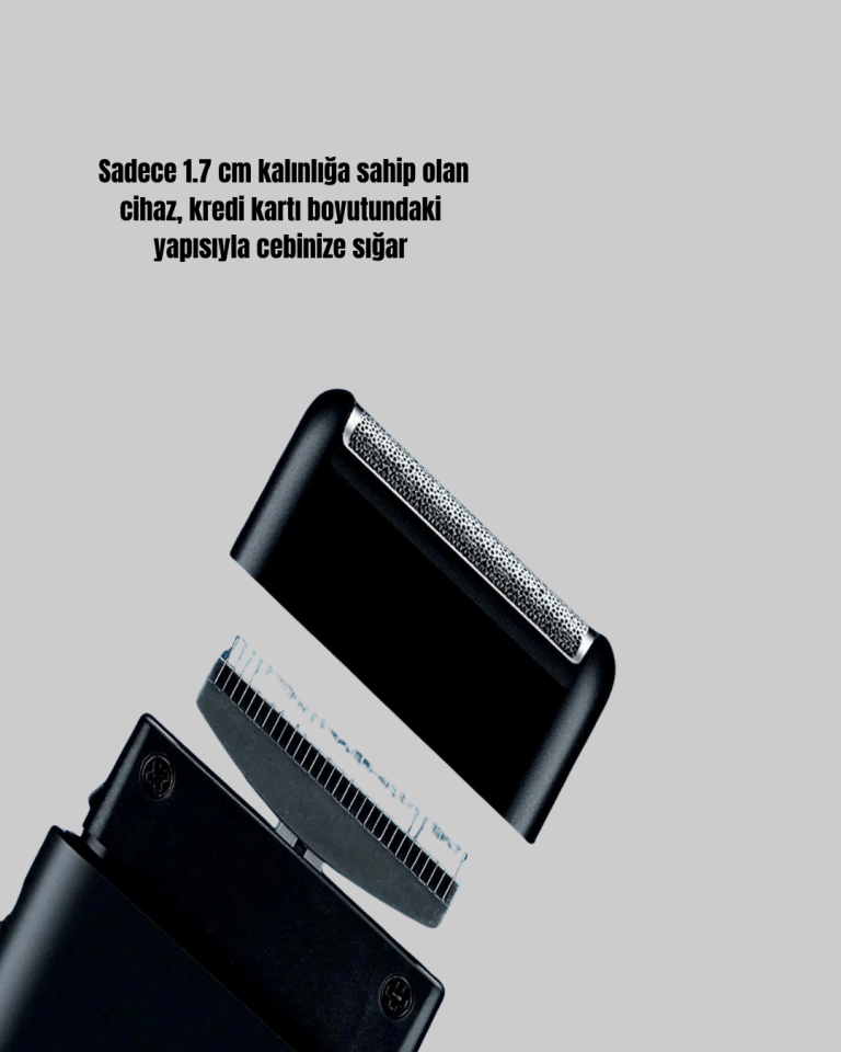 Taşınabilir Elektrikli Tıraş Makinesi USB Şarjlı 5W Motor ve 0.3 mm Hassas Kesim