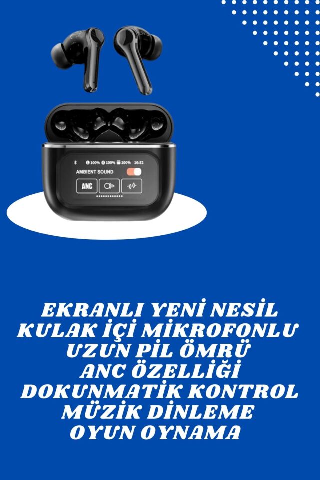 Ekranlı Yeni Nesil Pro Kulaklık ve Akıllı Saat Kampanyası Kulak İçi Mikrofonlu - Lisinya