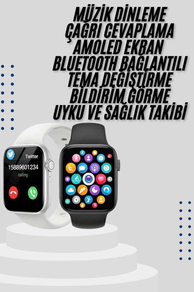 Akıllı Saat Yeni Nesil Android ve İOS Uyumlu Titreşim Modlu Alarm Kronometre - YamanHobi