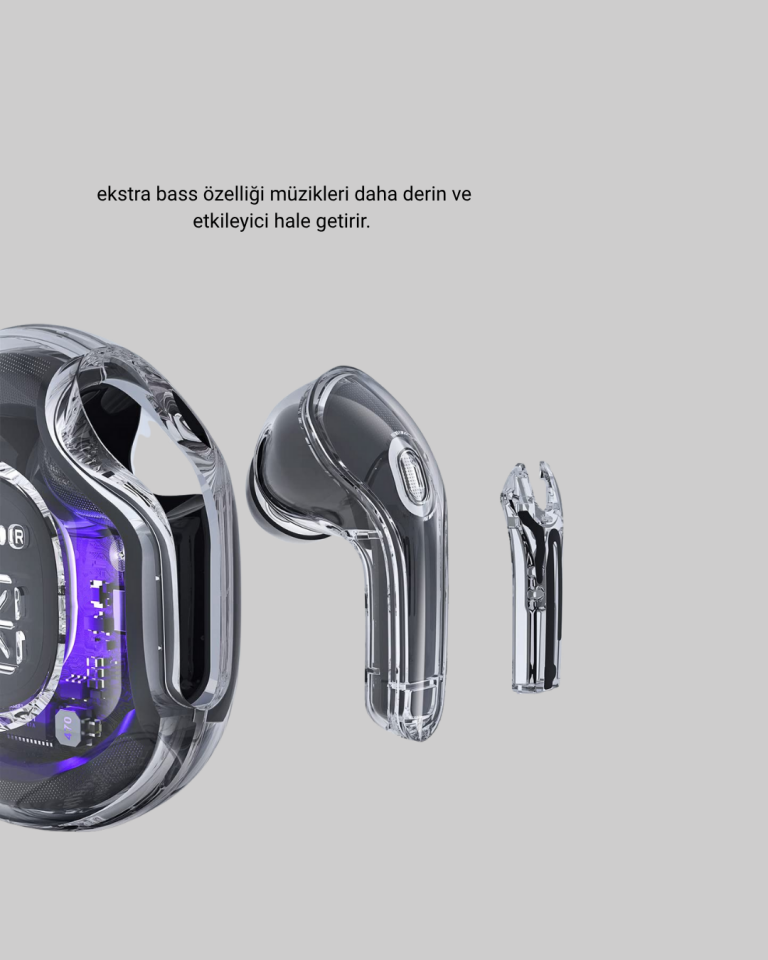 YamanHobi Bluetooth 5.3 Kulaklık ENC Mikrofonlu LED Göstergeli Kablosuz Kulak İçi Kulaklık