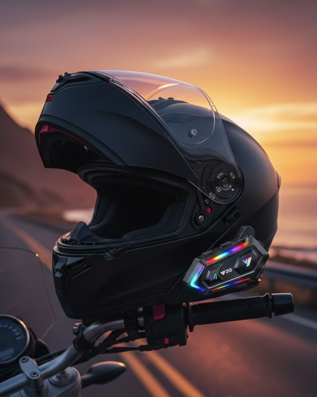 16 Mod RGB Işıklı Motosiklet Intercom Çift Telefon Destekli - Lisinya