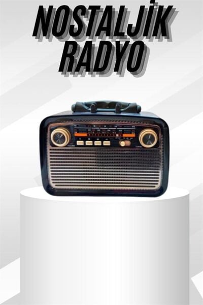Müzik Kutusu Bluetooth Bağlantılı El Fenerli Nostaljik Tasarım Radyo