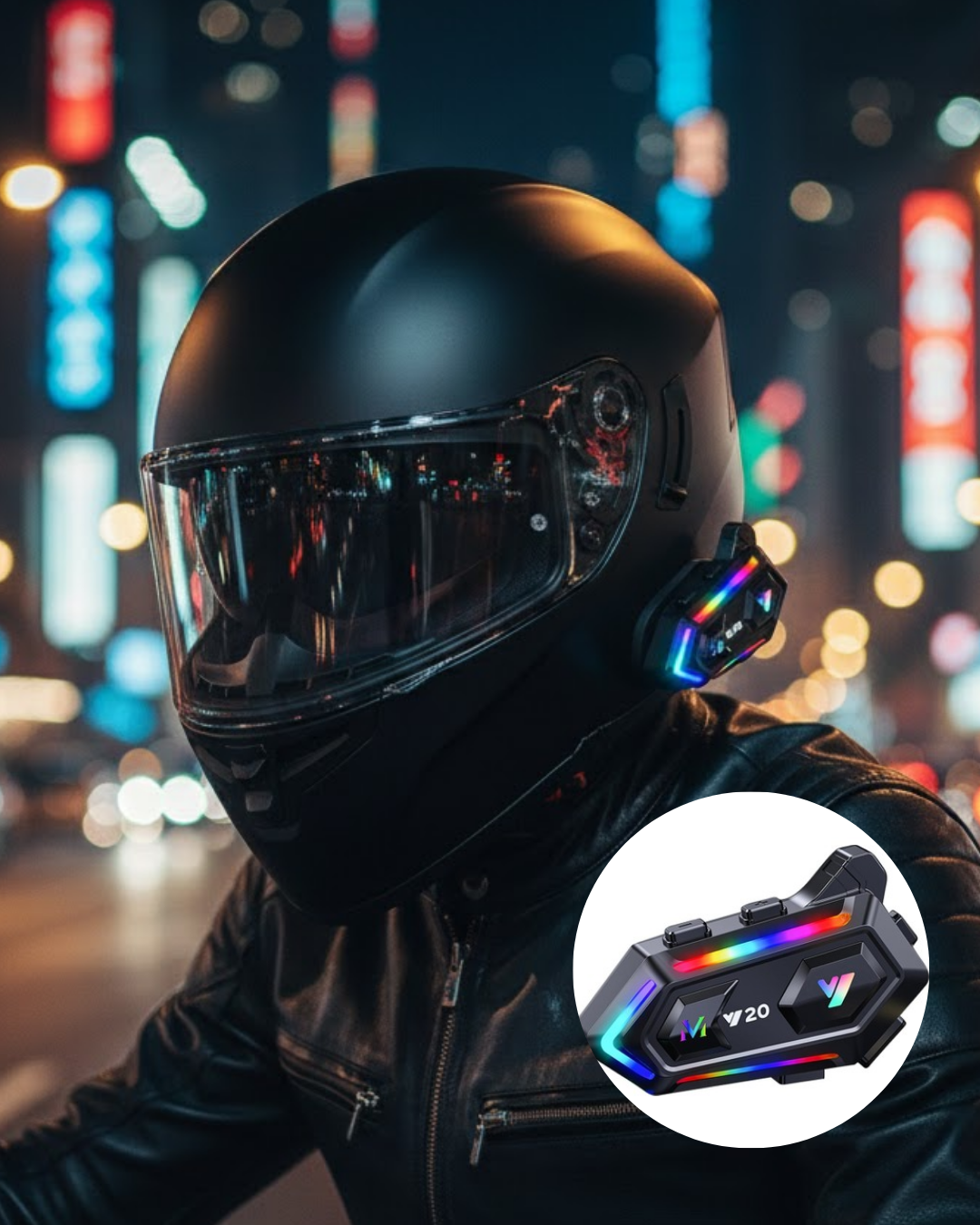 IPX6 Su Geçirmez Intercom 1000m Bağlantı 1000mAh Batarya RGB Işıklı - Lisinya