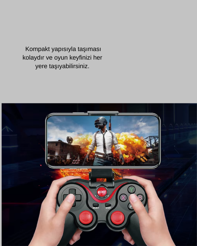 Çift Analog Joystick ve 14 Tuşlu Bluetooth Oyun Kumandası - Lisinya