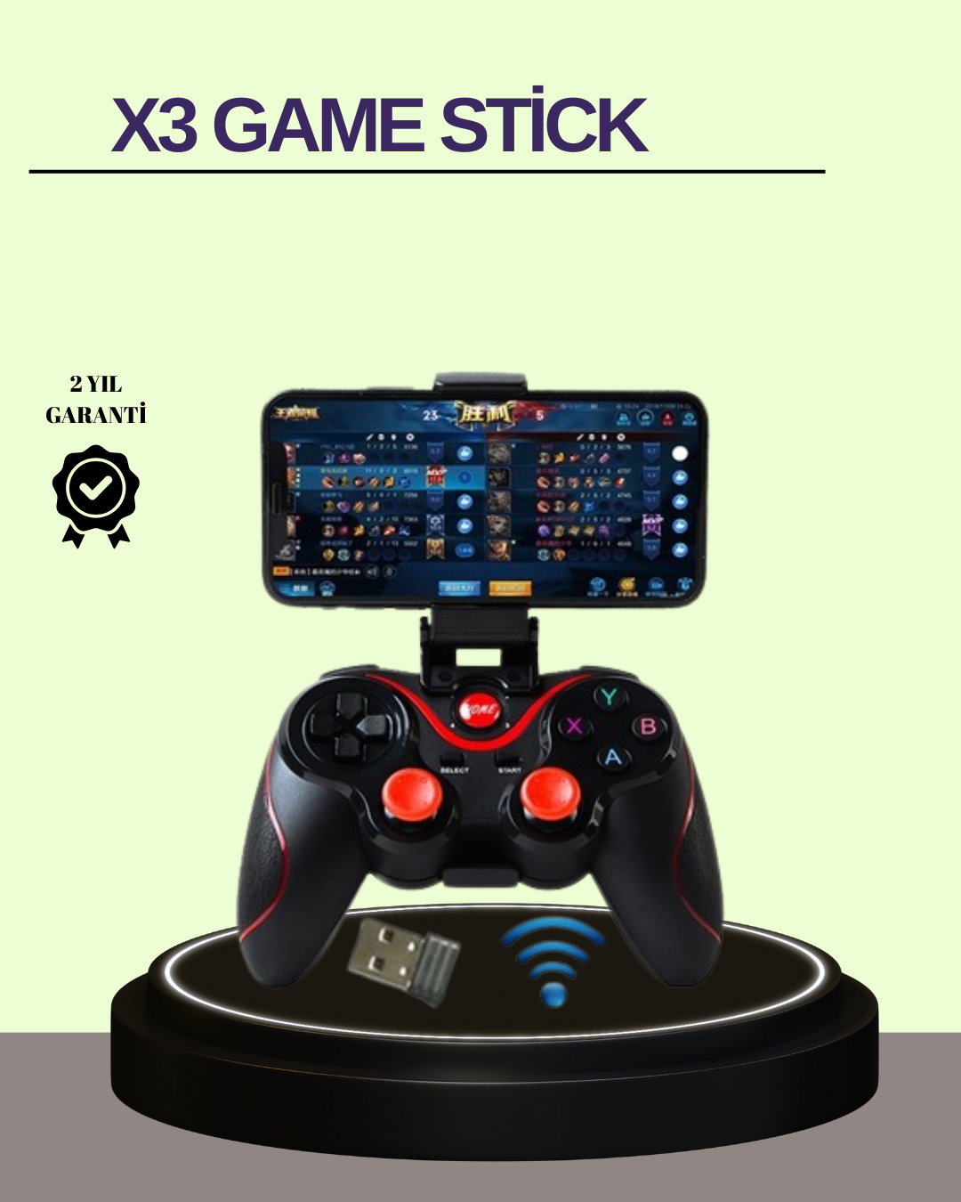 Çift Analog Joystick ve 14 Tuşlu Bluetooth Oyun Kumandası - Lisinya