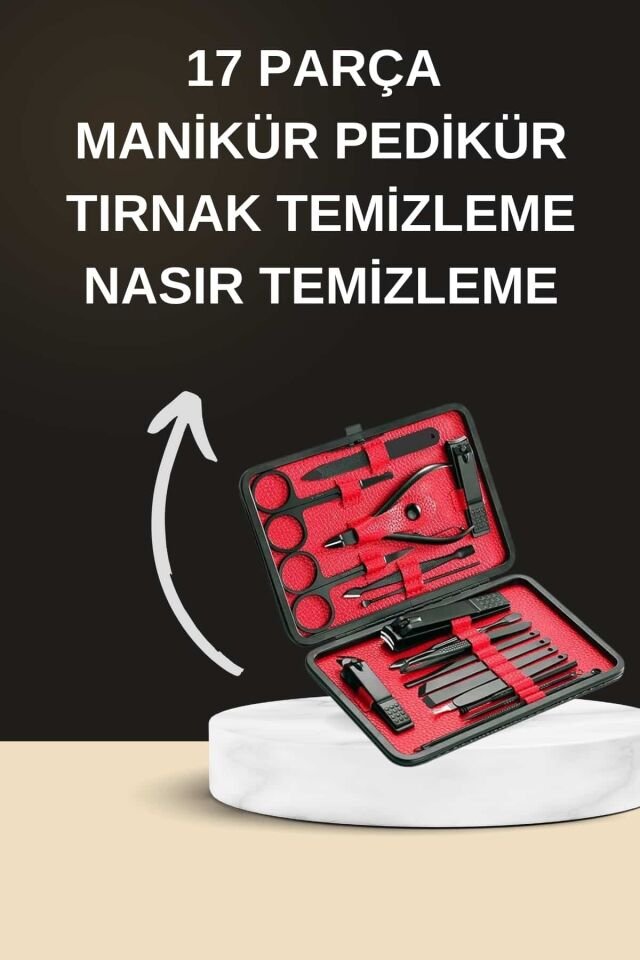 Elektrikli Manikür Pedikür Seti İkili Set 17 Parça Tırnak Bakımı Nasır Temizleme Tırnak Şekillendirme - Lisinya