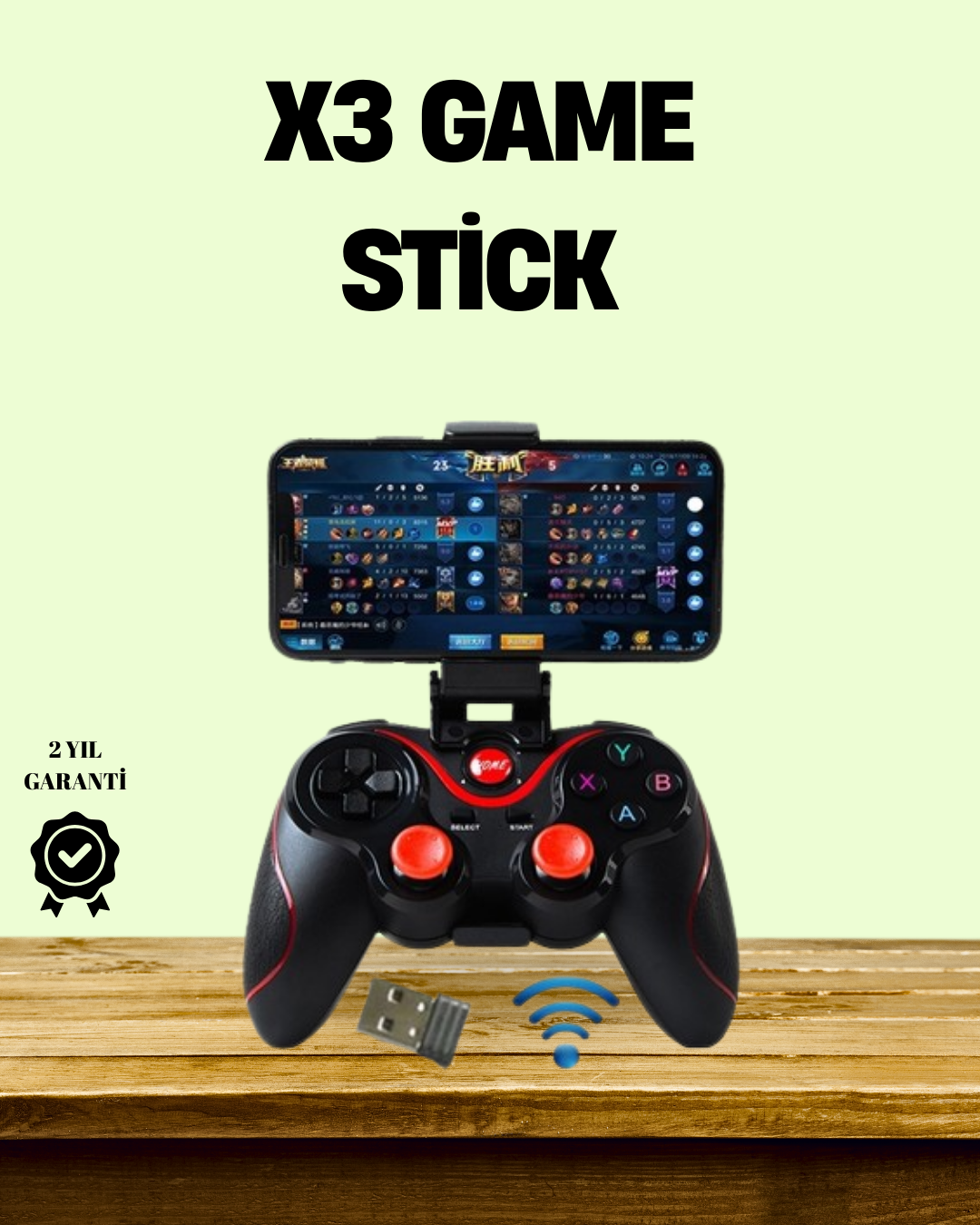 Ergonomik Tasarımlı Şarjlı Kablosuz Gamepad - Lisinya