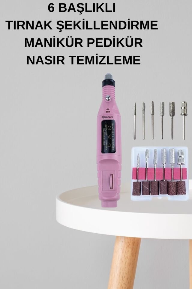 Elektrikli Manikür Pedikür Seti İkili Set 17 Parça Tırnak Bakımı Nasır Temizleme Tırnak Şekillendirme - Lisinya