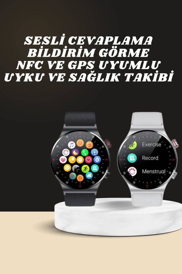 Akıllı Saat Amoled Ekran Bluetooth Bağlantılı Sesli Görüşme Nabız Ölçer - Lisinya