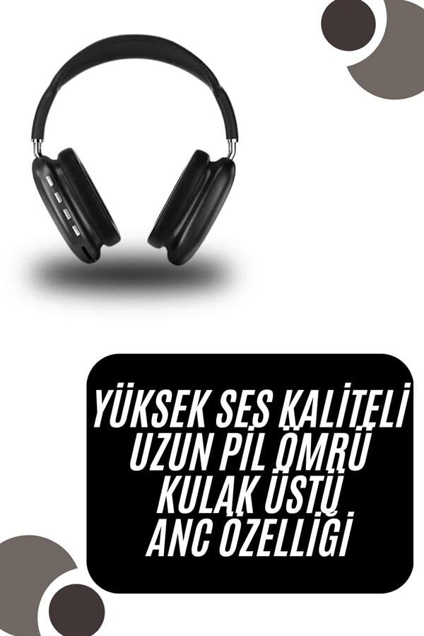 Kulak Üstü Kablosuz Bluetooth Kulaklık Yumuşak Süngerli SD Kart Girişli - Lisinya