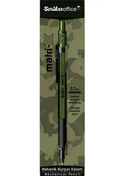 Mekanik Kurşun Kalem 0,7 mm Yeşil Pirinç Gövde Hafif ve Ergonomik Profesyonel Kullanım