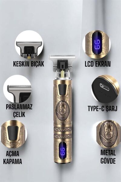 Çizik Tıraş Makinesi Şarjlı Paslanmaz Çelik Bıçaklı Uzun Ömürlü