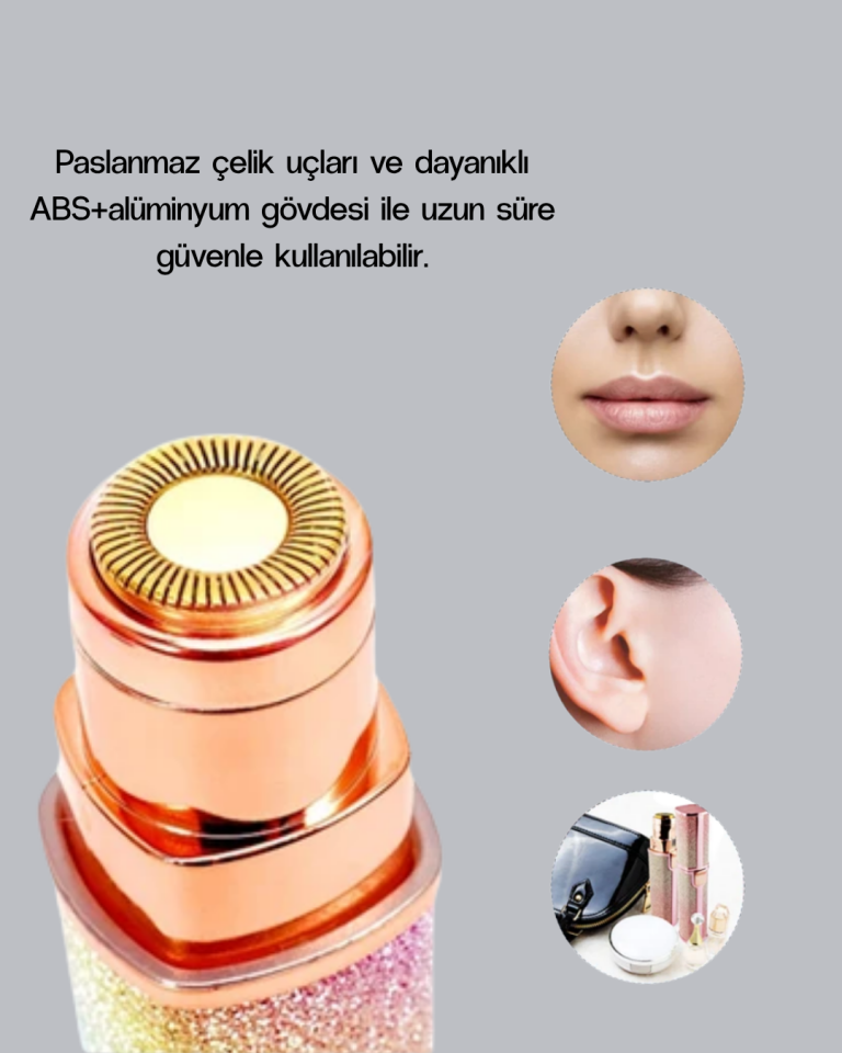 Mini Yüz ve Kaş Epilatörü – 8000 RPM Güçlü Motor ve Paslanmaz Çelik Başlık - Lisinya
