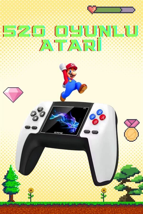 Retro Konsol P5 Uyumlu Taşınabilir 520 Oyunlu Kablosuz Game Stick - Lisinya