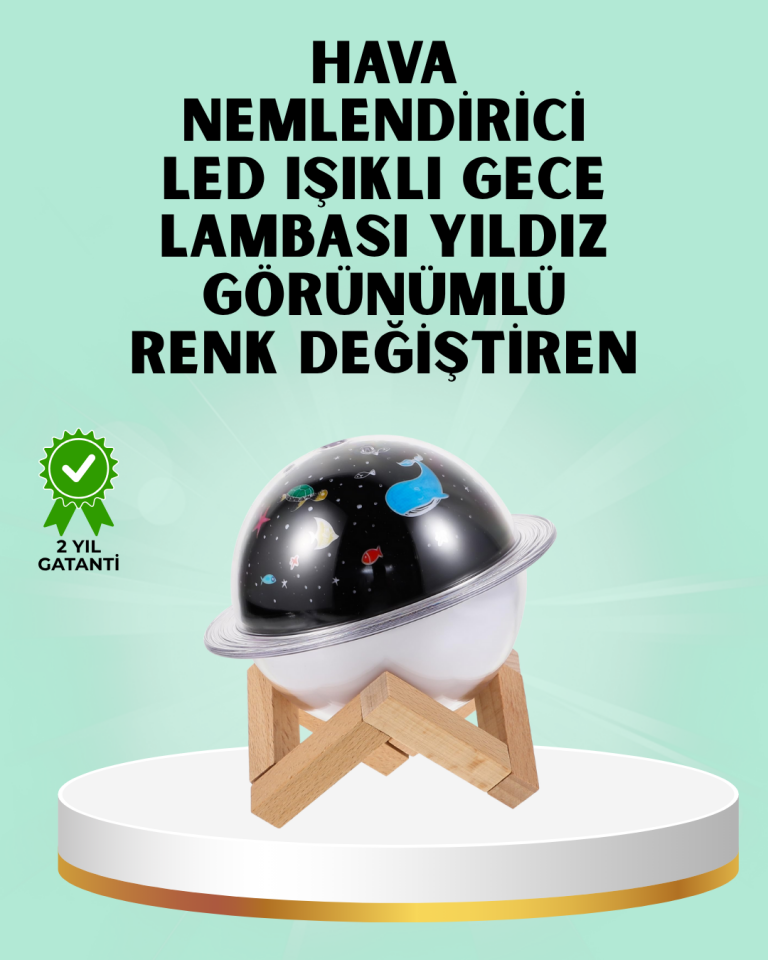 Projektör ışığı bulunan USB bağlantılı mini aromaterapi destekli hava nemlendirici - Lisinya