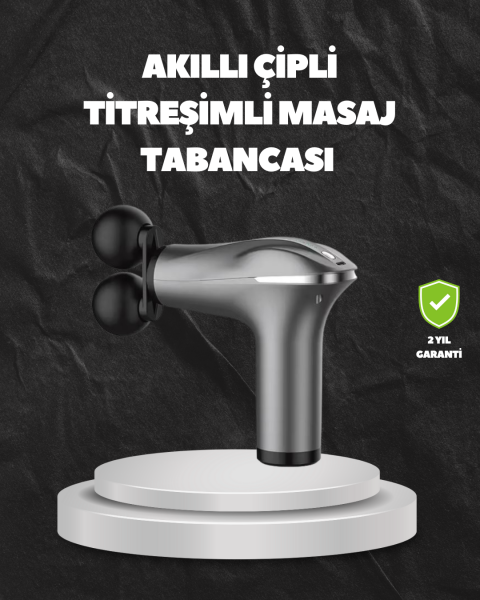 4 Başlıklı Şarjlı Masaj Tabancası Bel Sırt Boyun Bacak Kas Rahatlatıcı