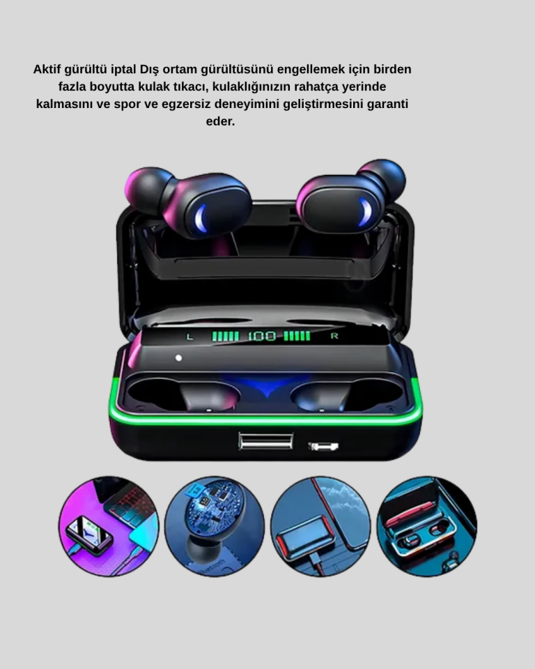 RGB Oyuncu Bluetooth Kulaklık Düşük Gecikmeli Kablosuz 5.1 - Lisinya