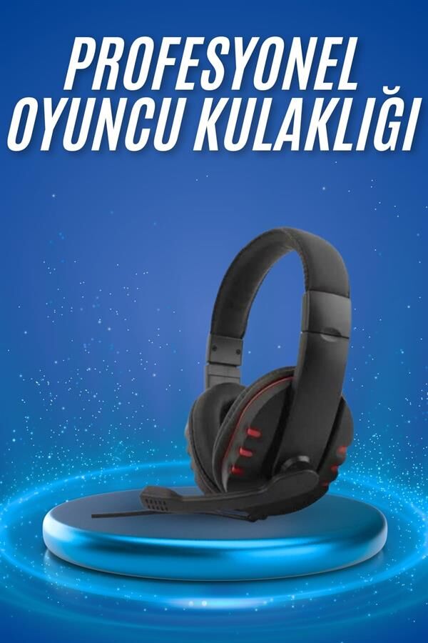 Oyuncu Kulaklığı Kulak Üstü Kablolu Stereo Mikrofonlu Yumuşak Kulak Yastığı - Lisinya