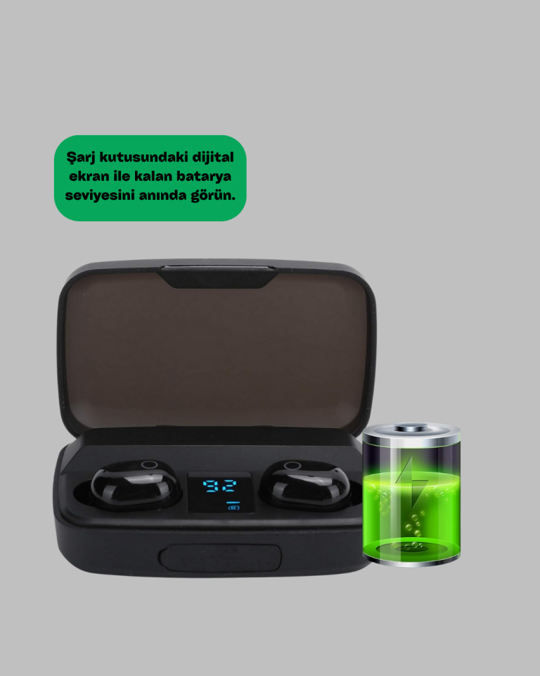 Dokunmatik Kontrollü ABS Malzemeli Bluetooth Kulaklık + Yüksek Kapasiteli Kutu - Lisinya