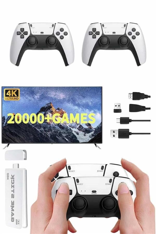 3D 4K 2000 Oyunlu Game Stick Oyun Konsolu Çift Konsol - Lisinya