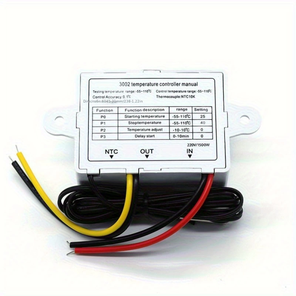 Dijital Termostat XH-W3002 LED Ekranlı Sıcaklık Kontrol Cihazı 220V ( Lisinya )