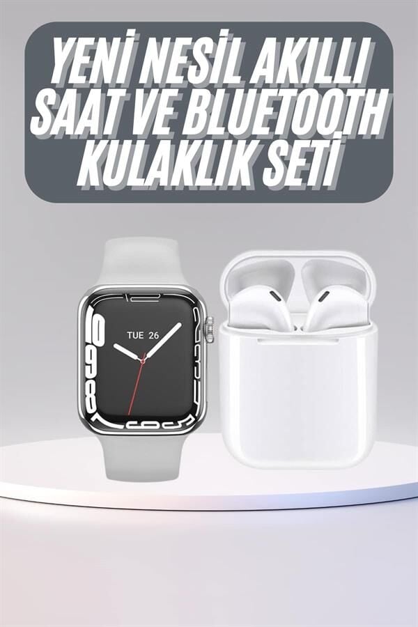 Akıllı Saat Kulaklık Hediyeli Uyku ve Sağlık Takibi Yapabilen Uzun Ömürlü - Lisinya