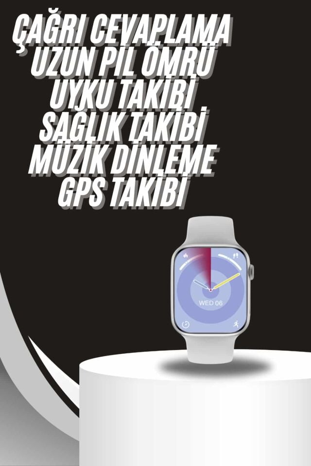 Akıllı Saat Gümüş Kasa Bluetooth Kulaklık Hediyeli Çok Fonksiyonlu İkili Set - Lisinya