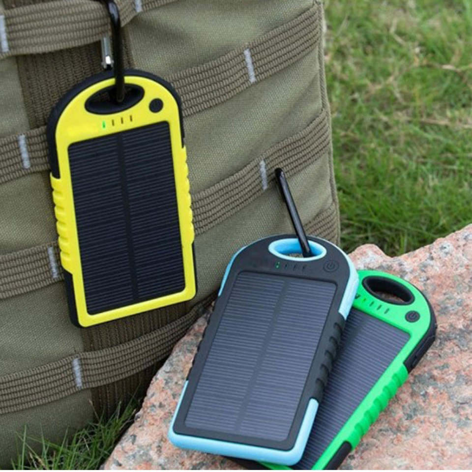 YamanHobi LED Fenerli Güneş Enerjili Powerbank Siyah
