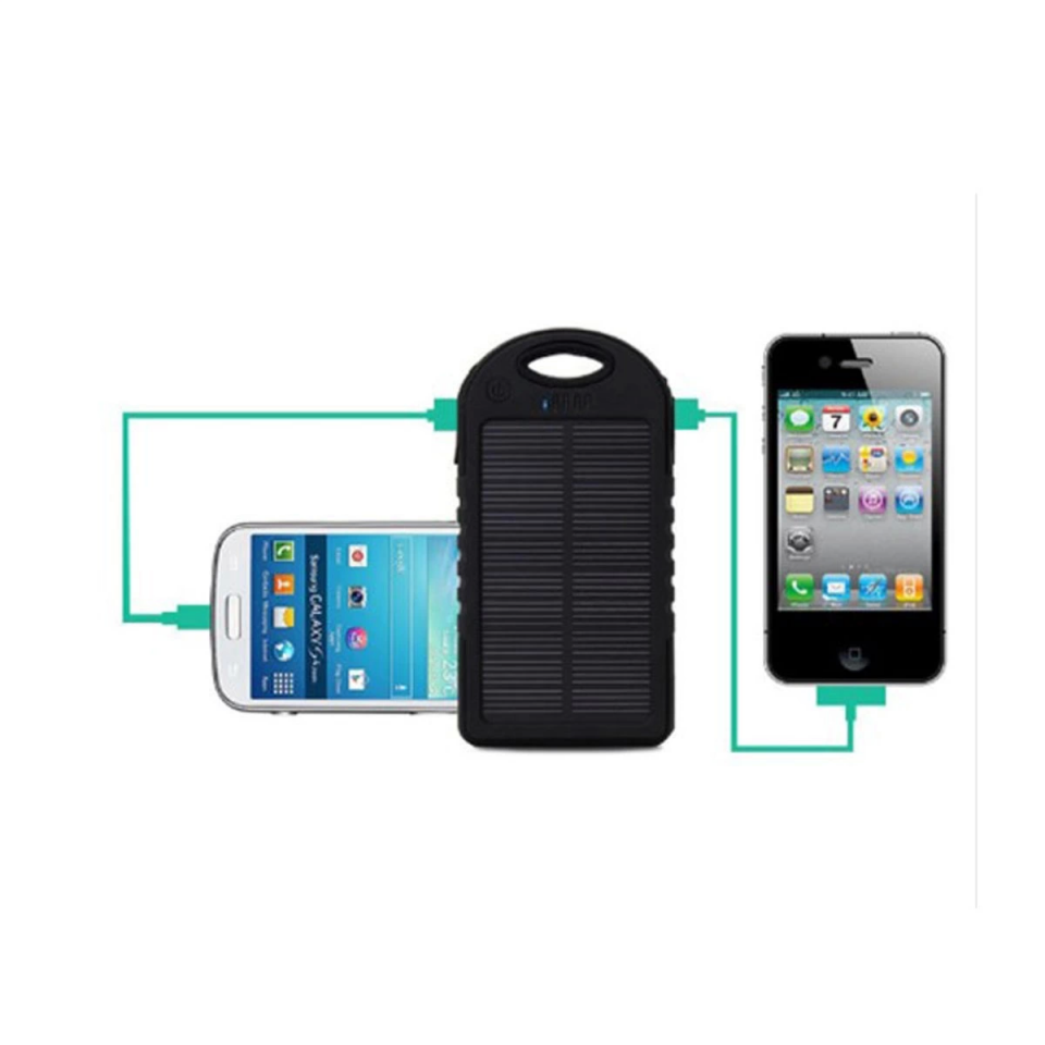 YamanHobi LED Fenerli Güneş Enerjili Powerbank Siyah
