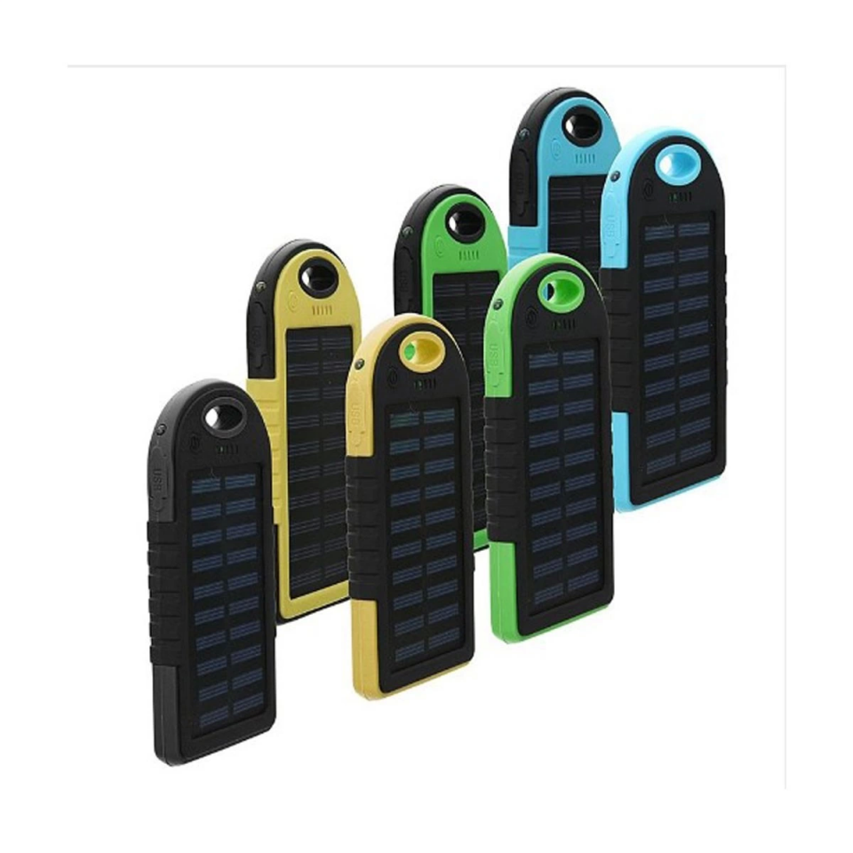 YamanHobi LED Fenerli Güneş Enerjili Powerbank Siyah