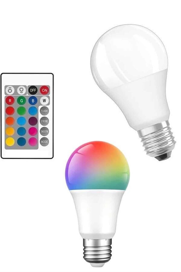 Akıllı RGB Led Ampul Led Uzaktan Kumandalı Renk Değiştiren Ampul - Lisinya