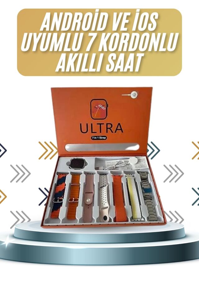 7 Kordonlu Akıllı Saat Plastik Kordon Hasır Kordon Çelik Kordon -Yamanhobi