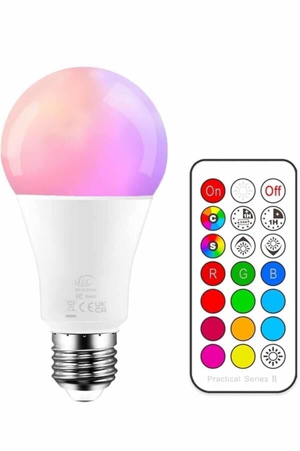 Ambiyans Aydınlatma RGB Led Lamba Kumandalı Renk Değiştirebilen - Lisinya