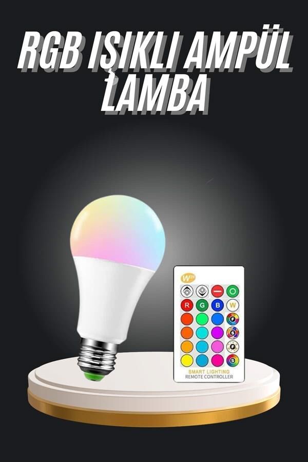 Ambiyans Aydınlatma RGB Led Lamba Kumandalı Renk Değiştirebilen - Lisinya