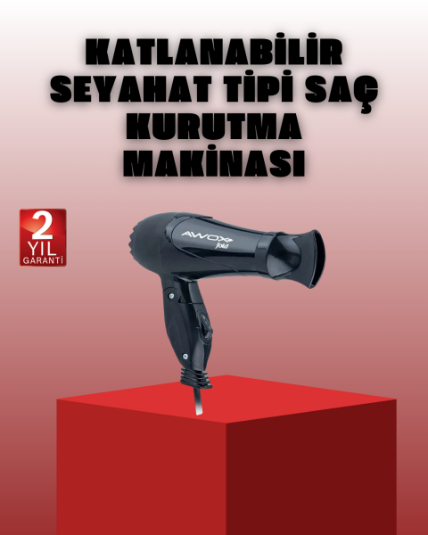 Katlanabilir Saç Kurutma Makinesi Seyahat Tipi Taşınabilir Tasarım