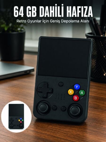 aşınabilir Retro El Oyun Konsolu 64GB Hafızalı IPS Ekranlı  Oyun Cihazı - Lisinya