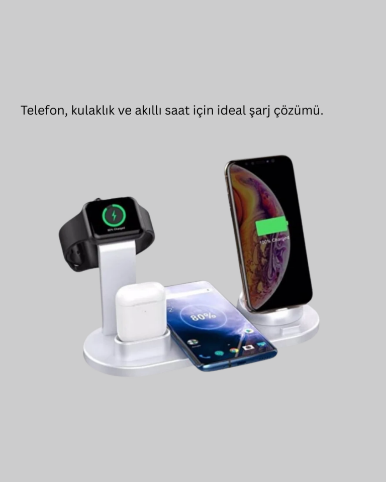 Qi Destekli Tüm Cihazlarla Uyumlu Kablosuz Şarj Ünitesi - Lisinya