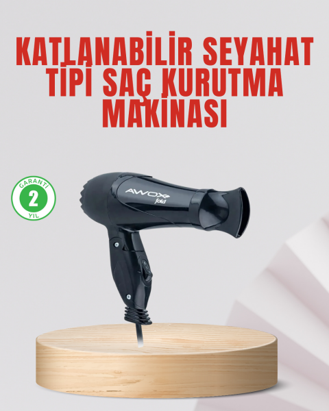 Seyahat Tipi Saç Kurutma Makinesi Katlanabilir Hafif Yapı